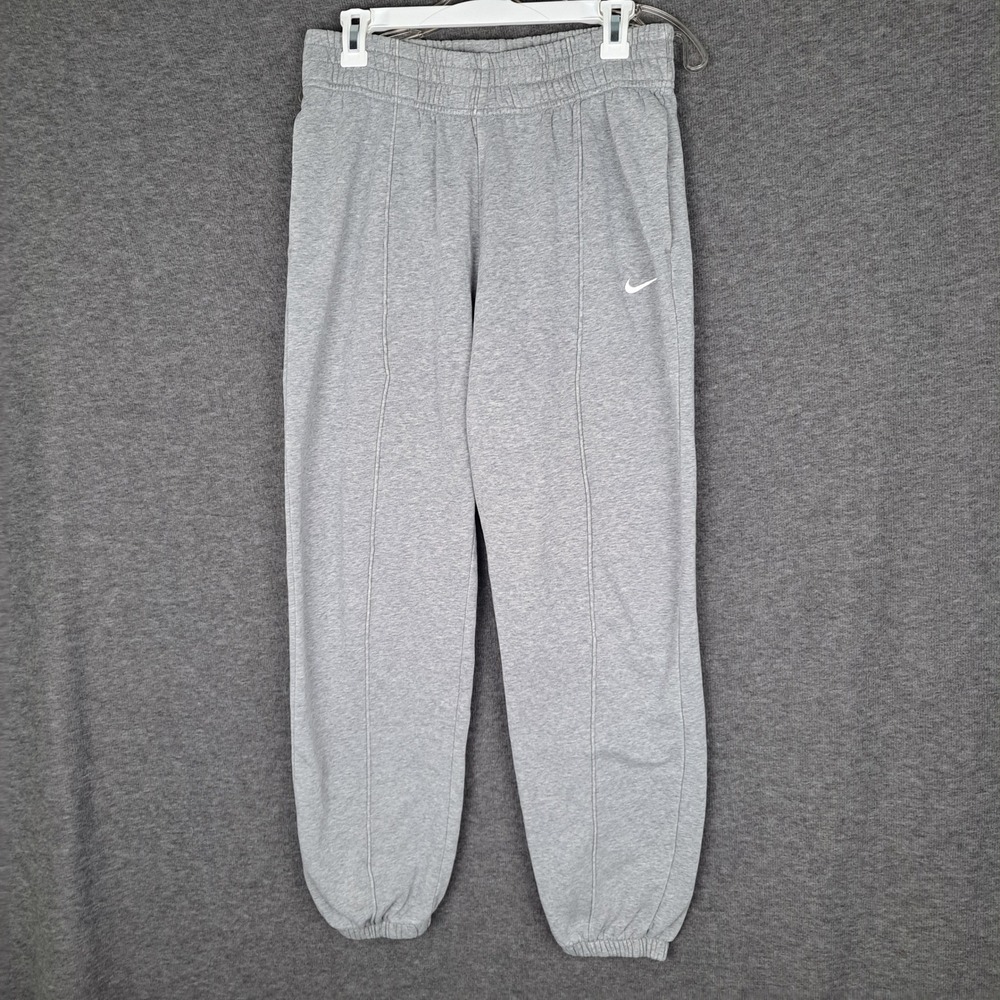 Nike Sweatpants Women Small Grey Pintuck Jogger Fleece BV4100-063